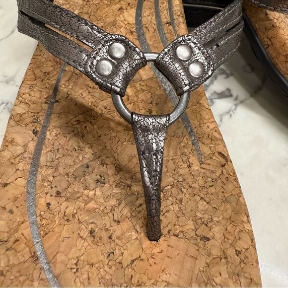 Aetrex Taylor Women's Metallic gunmetal Sandals size 40 9-9.5 - Picture 3 of 8